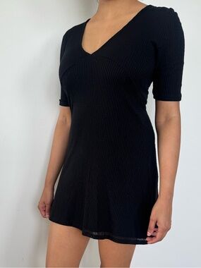 Urban Outfitters Silence + Noise Black Knit Dress with V-Neck